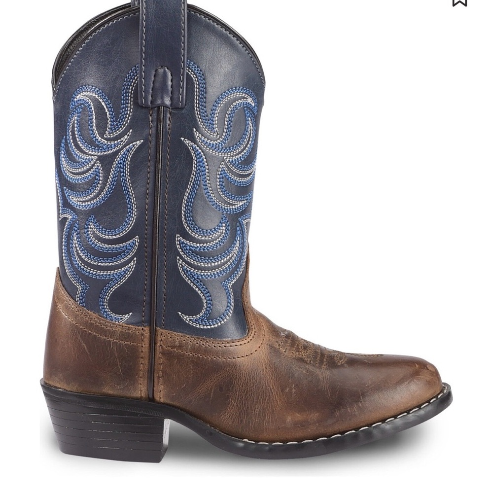 Cody James Holt two tone leather embroidered western round toe cowboy boots sz 5